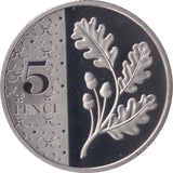2024 FIVE PENCE PROOF OAK TREE LEAF KING CHARLES III - 5p PROOF - Cambridgeshire Coins
