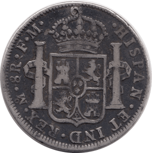 1796 SILVER 8 REALES FM CARLOS IV MEXICO SPANISH COLONY