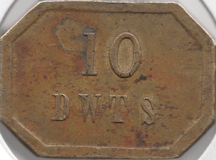 240 GRAIN CHEMISTS WEIGHT BRITISH BRASS REF H146 - Token - Cambridgeshire Coins