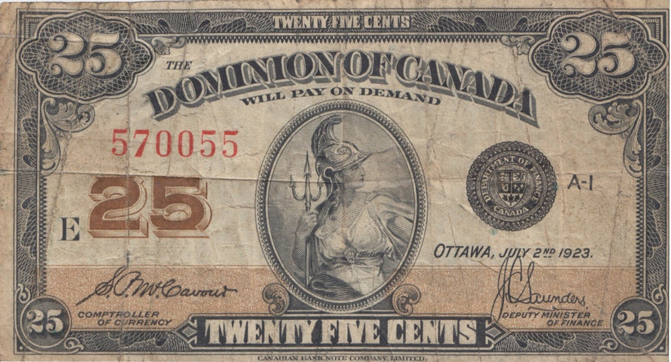 25 CENTS BANK OF CANADA REF 1351 - World Banknotes - Cambridgeshire Coins