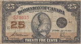 25 CENTS BANK OF CANADA REF 1351 - World Banknotes - Cambridgeshire Coins