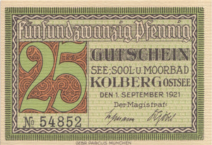 25 PFENNIG GERMANY NOTTGELD BANKNOTE REF 1489 - World Banknotes - Cambridgeshire Coins