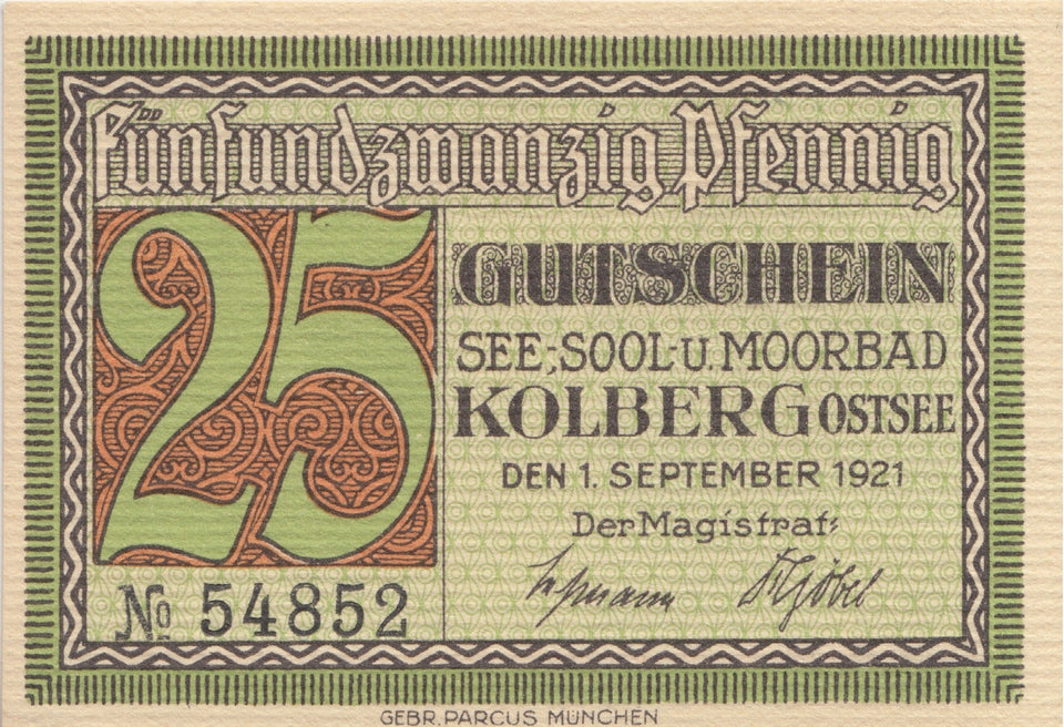 25 PFENNIG GERMANY NOTTGELD BANKNOTE REF 1489 - World Banknotes - Cambridgeshire Coins
