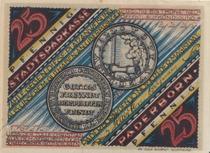 25 PFENNING GERMANY NOTTGELD BANKNOTE REF 1483 - World Banknotes - Cambridgeshire Coins