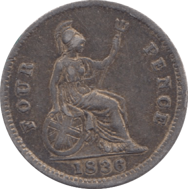1836 FOURPENCE ( GVF ) 7 - Fourpence - Cambridgeshire Coins