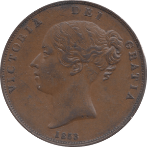 1853 PENNY ( EF ) 8 - Penny - Cambridgeshire Coins