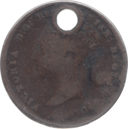 1845 HOLED HALF FARTHING REF 32 - Half Farthing - Cambridgeshire Coins