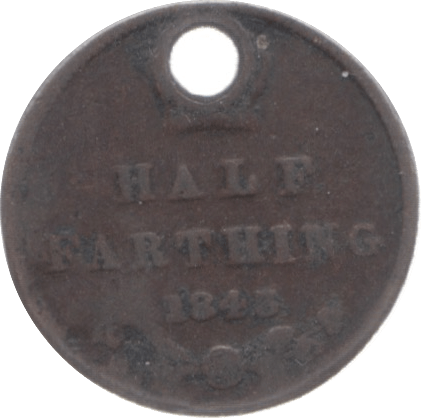 1845 HOLED HALF FARTHING REF 32 - Half Farthing - Cambridgeshire Coins