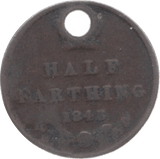 1845 HOLED HALF FARTHING REF 32 - Half Farthing - Cambridgeshire Coins