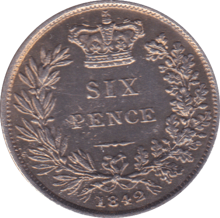 1842 SIXPENCE ( EF ) - Sixpence - Cambridgeshire Coins