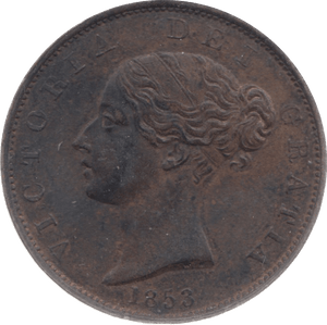 1853 HALFPENNY ( AUNC ) 3 - Halfpenny - Cambridgeshire Coins