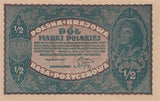 1/2 MARKI BANKNOTE POLAND ( REF 323 )