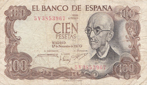 100 PESETA BANKNOTE SPAIN ( REF 257 )