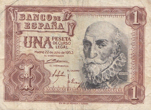 1 PESETA BANKNOTE SPAIN ( REF 273 )