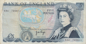 £5 BANK OF ENGLAND PAGE BANK NOTE REF £5-20 - £5 Banknotes - Cambridgeshire Coins