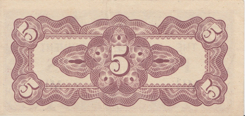 5 CENTS WWII JAPANESE OCCUPATION BANKNOTE MALAYA REF 836 - World Banknotes - Cambridgeshire Coins