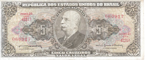 5 CRUZEIROS DOS ESTADOS UNIDOS DO BRASIL BRAZIL BANKNOTE REF 138 - WORLD BANKNOTES - Cambridgeshire Coins