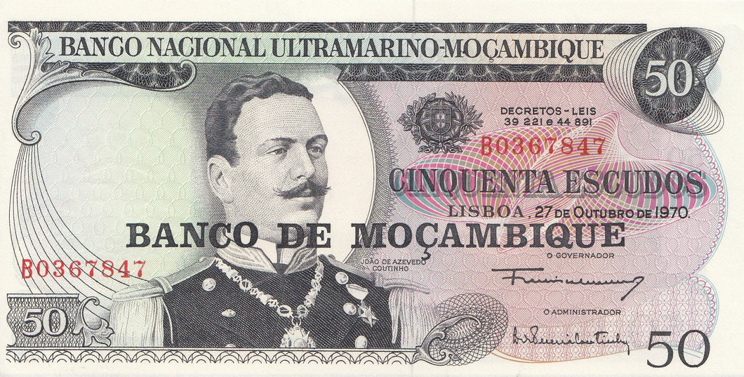50 ESCUDOS BANKNOTE MOZAMBIQUE ( REF 247 ) - World Banknotes - Cambridgeshire Coins