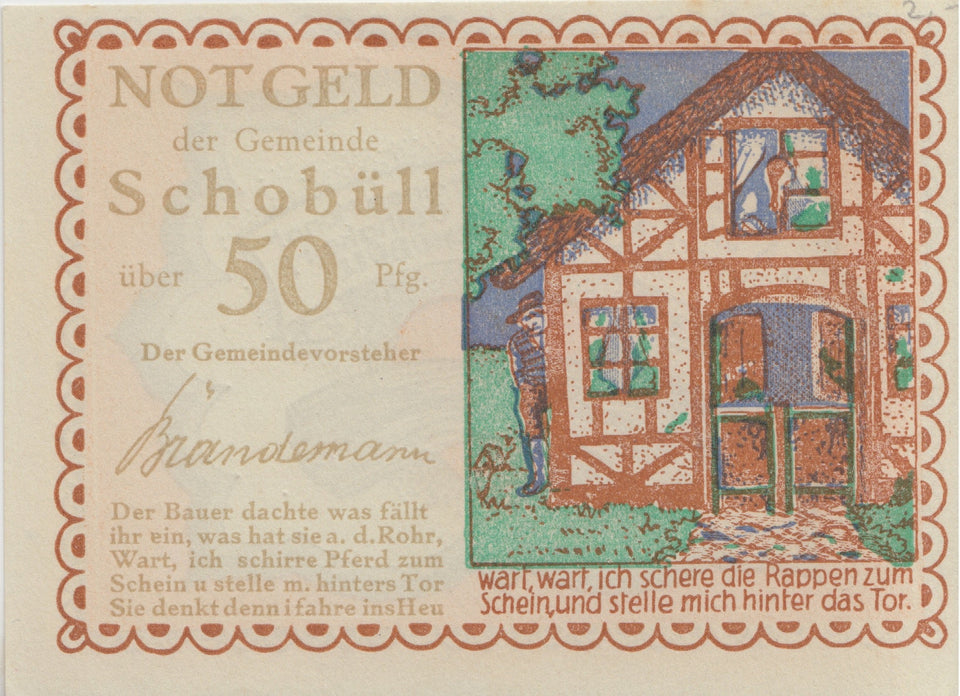 50 PFENNIG GERMANY NOTTGELD BANKNOTE REF 1486 - World Banknotes - Cambridgeshire Coins
