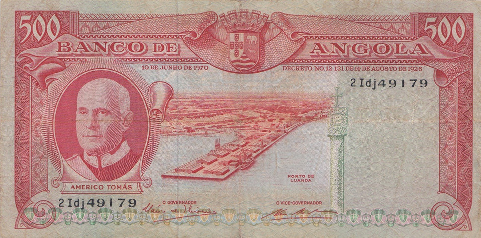 500 ESCUDOS BANKNOTE ANGOLA ( REF 296 ) - World Banknotes - Cambridgeshire Coins