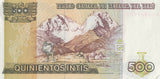 500 INTIS BANCO CENTRAL DE RESERVA DEL PERU PERU BANKNOTE REF 21 - World Banknotes - Cambridgeshire Coins