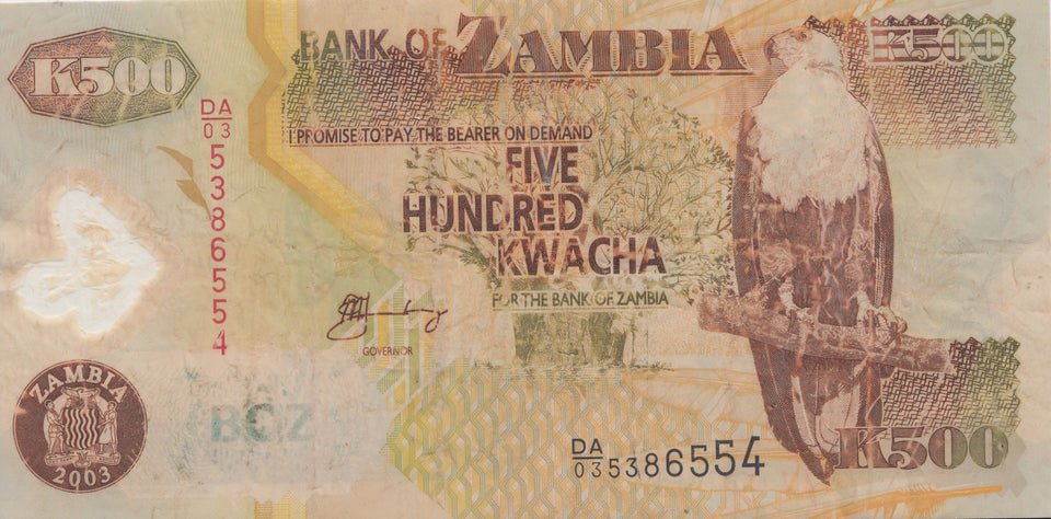 500 KWACHA BANKNOTE ZAMBIA ( REF 109 ) - World Banknotes - Cambridgeshire Coins