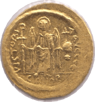 527 AD-565 AD JUSTINIAN 1ST BYZANTINE SOLIDUS GOLD COIN 5.4G - Roman coins - Cambridgeshire Coins