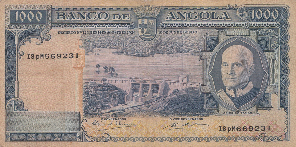 1000 ESCUDOS BANKNOTE ANGOLA ( REF 298 )