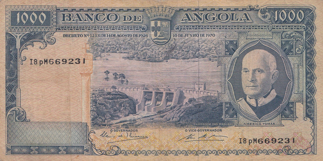 1000 ESCUDOS BANKNOTE ANGOLA ( REF 298 )