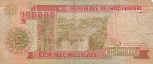 100000 METICAIS BANKNOTE MOZAMBIQUE ( REF 251 )