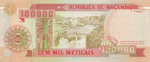 100000 METICAIS BANKNOTE MOZAMBIQUE ( REF 248 )