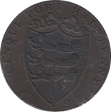 1794 CINQUE PORT HALFPENNY TOKEN
