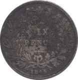 1845 SIXPENCE ( FAIR ) 17 - Sixpence - Cambridgeshire Coins