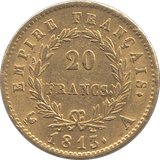 1813 GOLD FRANCE 20 FRANCS NAPOLEON 900 6.45 GRAMS