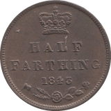 1843 HALF FARTHING ( AUNC ) B - Half Farthing - Cambridgeshire Coins