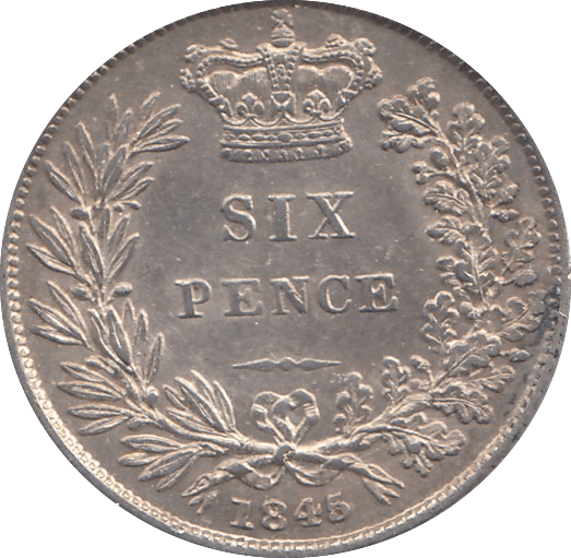 1845 SIXPENCE ( AUNC ) - Sixpence - Cambridgeshire Coins