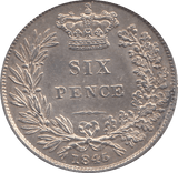 1845 SIXPENCE ( AUNC ) - Sixpence - Cambridgeshire Coins