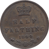 1844 HALF FARTHING ( EF ) 3 - Half Farthing - Cambridgeshire Coins