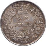 1844 SIXPENCE ( EF ) 3 - Sixpence - Cambridgeshire Coins