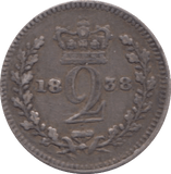 1838 MAUNDY TWO PENCE ( GF ) 3 - Maundy Coins - Cambridgeshire Coins