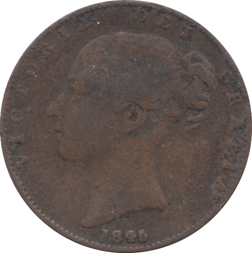 1845 FARTHING ( F ) - Farthing - Cambridgeshire Coins
