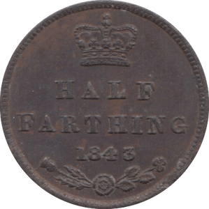 1843 HALF FARTHING ( GVF ) 9 - Half Farthing - Cambridgeshire Coins