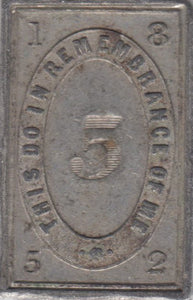 1852 5 TOKEN IN REMEBRANCE OF ME ( REF 20 ) - Token - Cambridgeshire Coins