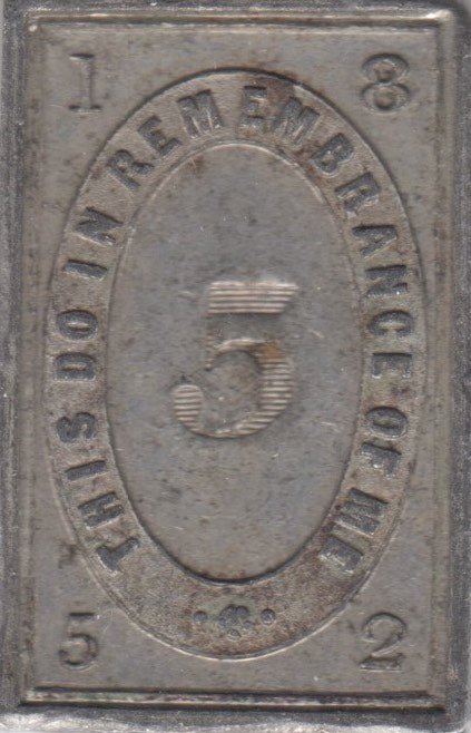 1852 5 TOKEN IN REMEBRANCE OF ME ( REF 20 ) - Token - Cambridgeshire Coins