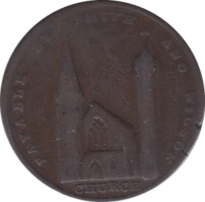 1801 HALFPENNY CONDER TOKEN ANGUSSHIRE D AND H 8 BRECHIN SMITH & WILSON ( REF 16 )