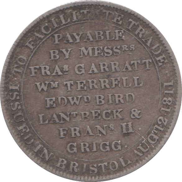 1811 SILVER TOKEN BRISTOL XII PENCE ( REF 33 )