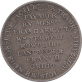 1811 SILVER TOKEN BRISTOL XII PENCE ( REF 33 )