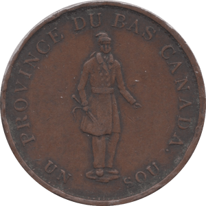 1837 HALFPENNY TOKEN PROVINCE OF CANADA ( REF 5 ) - Token - Cambridgeshire Coins