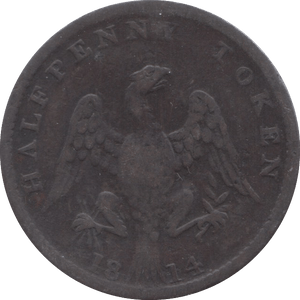 1814 HALFPENNY TOKEN EAGLE ( REF 17 )