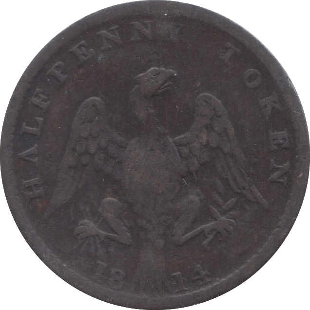 1814 HALFPENNY TOKEN EAGLE ( REF 17 )
